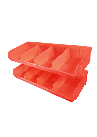 STORAGE BOX 4 SLOTS RED